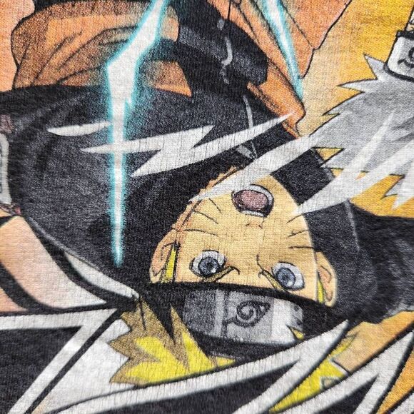 Naruto Men's medium black Anime T-shirt 100% cotton short sleeve crew neck - Picture 4 of 4